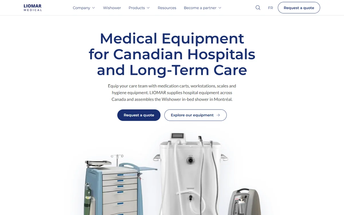 The home page of the new LIOMAR Medical website