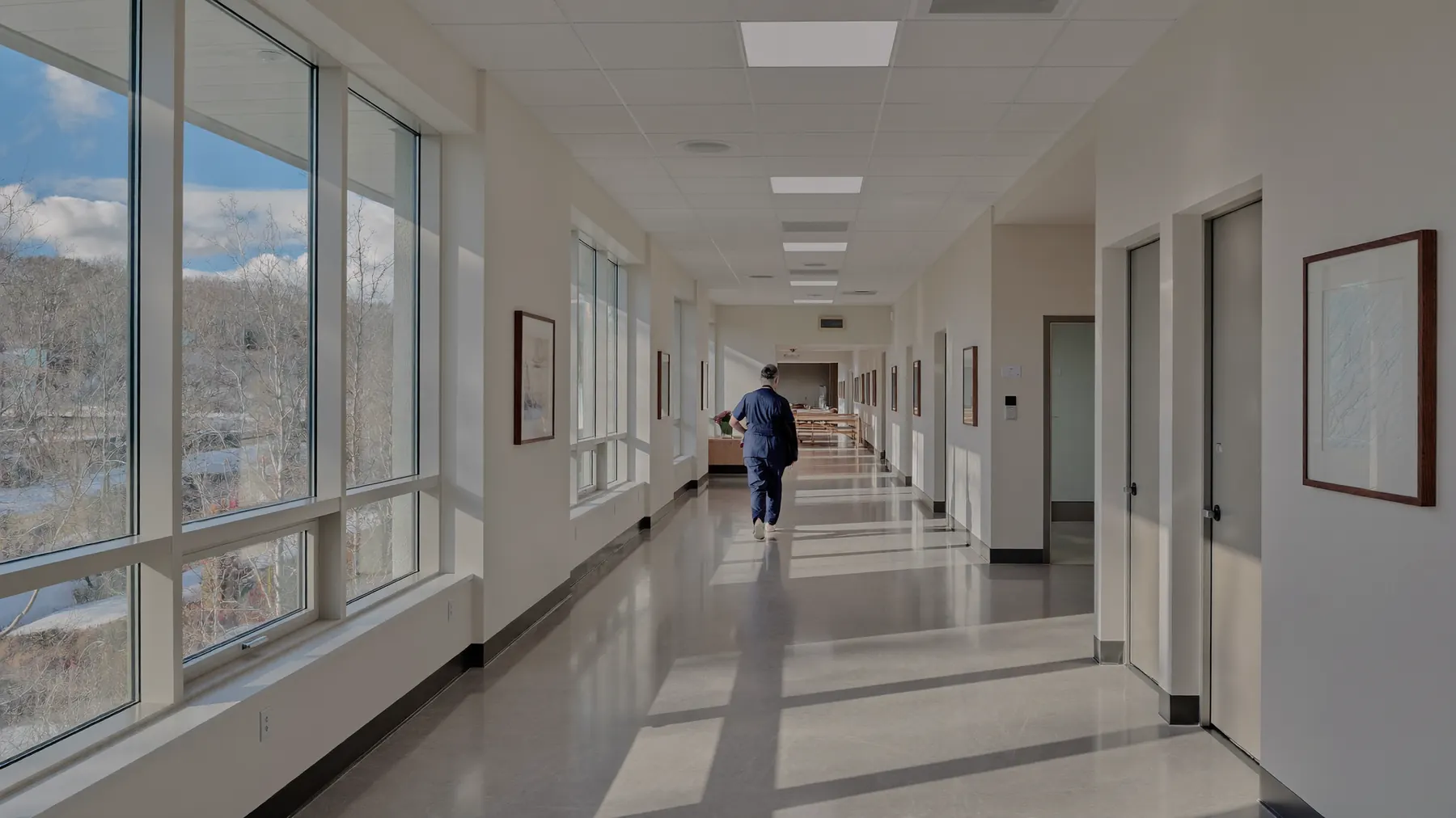A long-term care home corridor