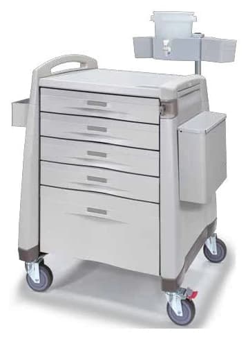 Chariot à médicaments Avalo Spoolstor pour emballage automatisé, avec accessoires en option