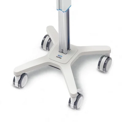 Five-leg base of the Capsa Kidney Cart with its casters