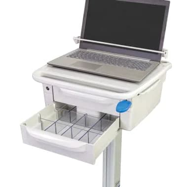 Two removable storage drawers under the SlimCart work surface