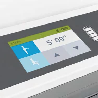 AutoFit touch screen of the Capsa T7, showing the user’s height