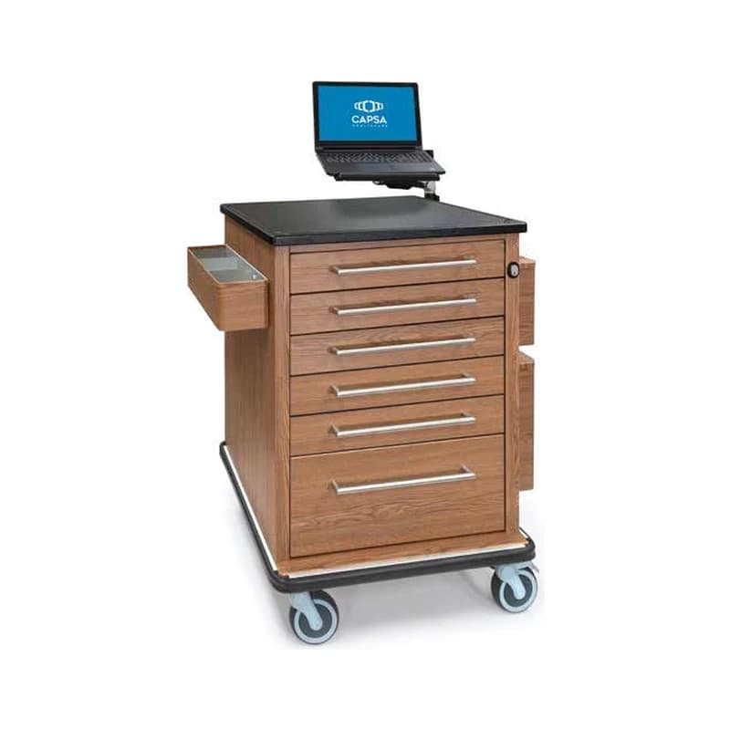 Vintage Encore VE3-AP auto-packaging cart in Chatsworth Oak