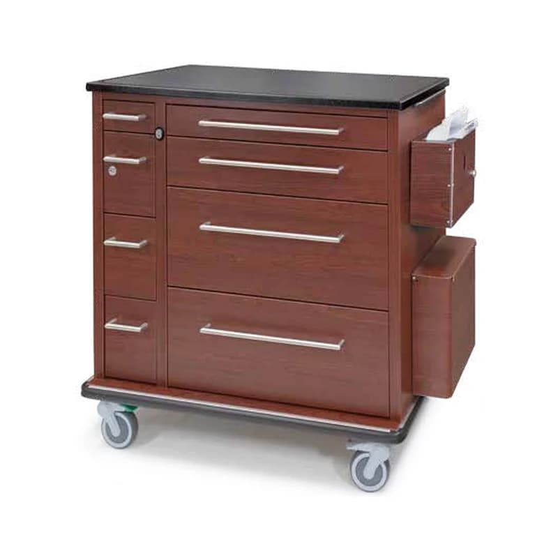 Vintage Encore VE5-DP multi-dose cart with optional side organizers