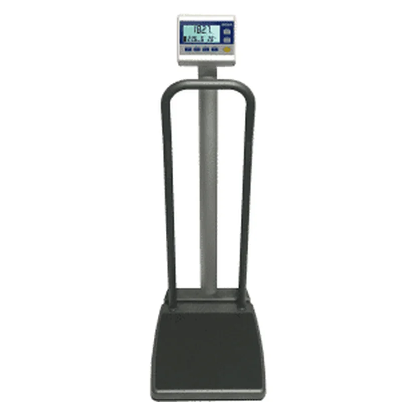 Befour MX377 exam room scale with its handrail and display console