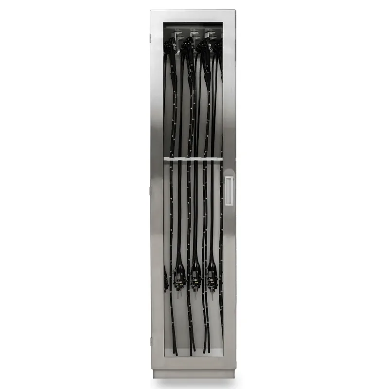 TruAir drying cabinet in stainless steel with eight endoscopes