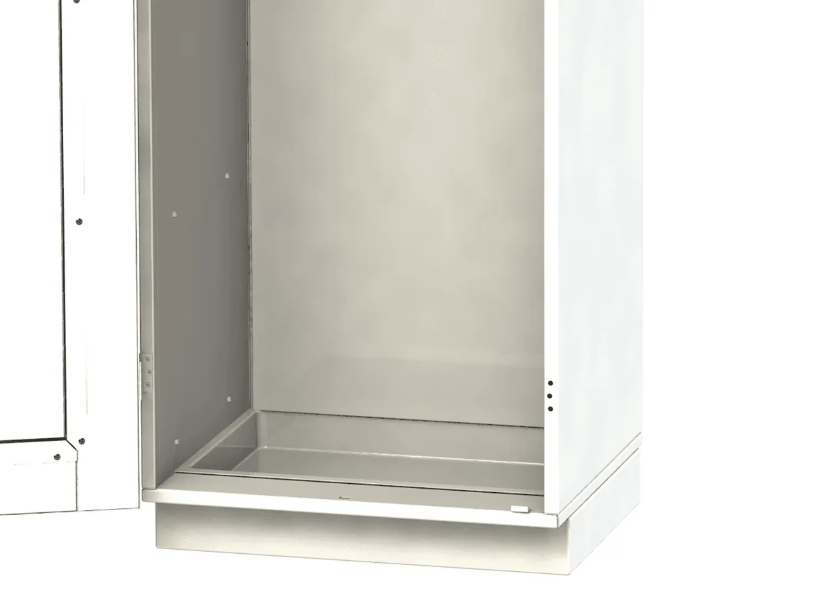 Padded lower back wall inside a TruAir cabinet