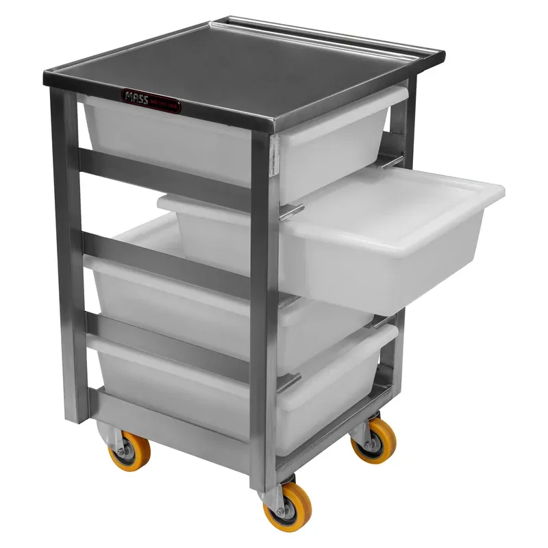 TruAir transport cart with one tray pulled out