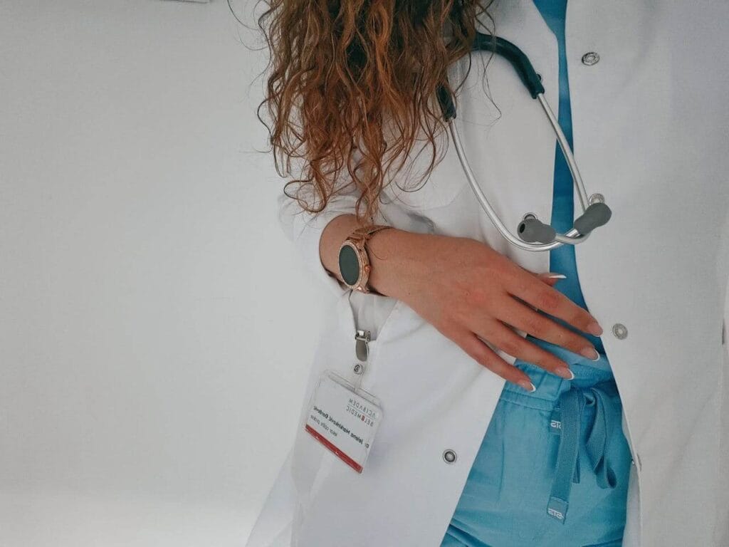 A doctor preparing for a clinical assessment where precision in patient weight is critical for accurate medication dosing.