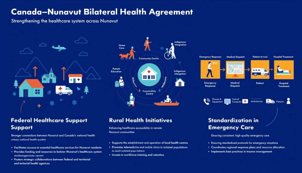 Illustrative representation of Canada&ndash;Nunavut healthcare agreement themes in rural care